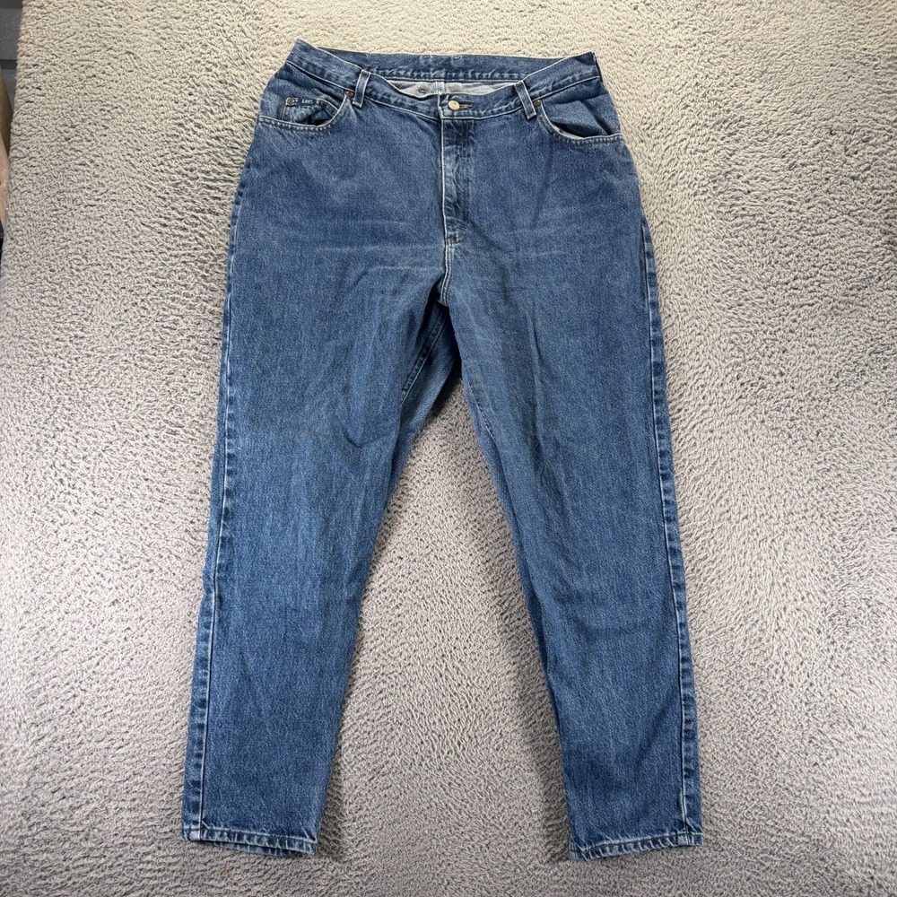 Vintage Lee Jeans Womens 16 Blue Cotton Denim Tapered Light Wash Travel Workwear